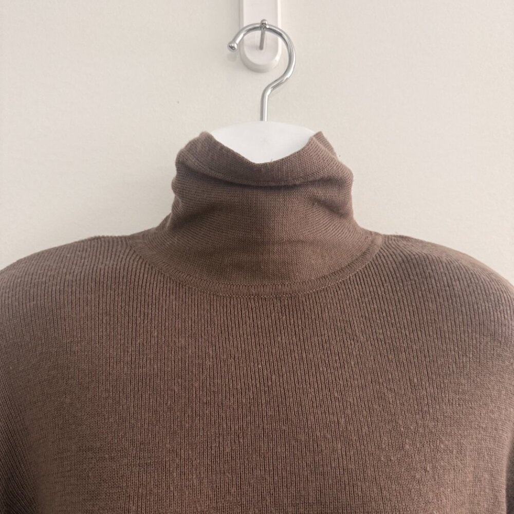 Vintage Ciao Ltd Mushroom Brown Mock Neck Zip Sweater | Size 12 - Picture 7 of 9